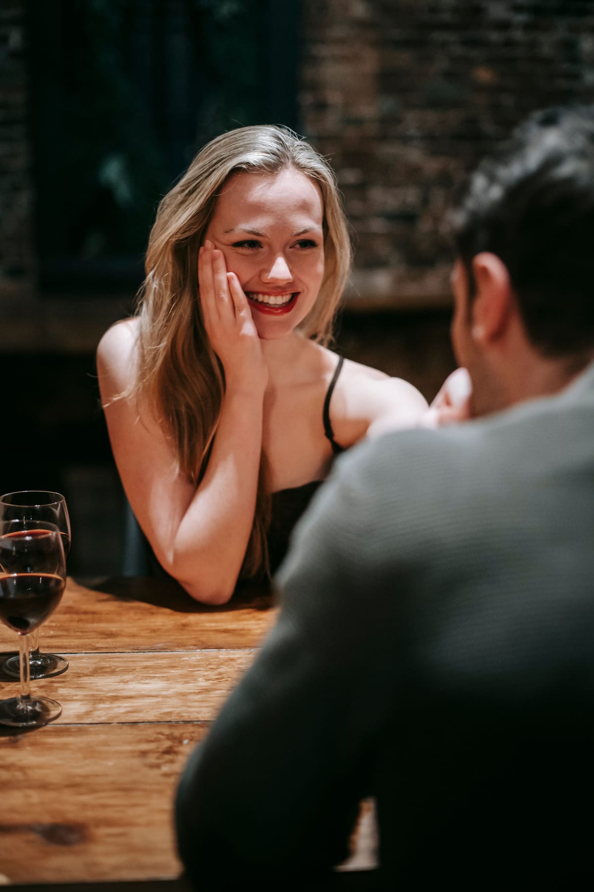 Two people sharing a warm, intimate moment